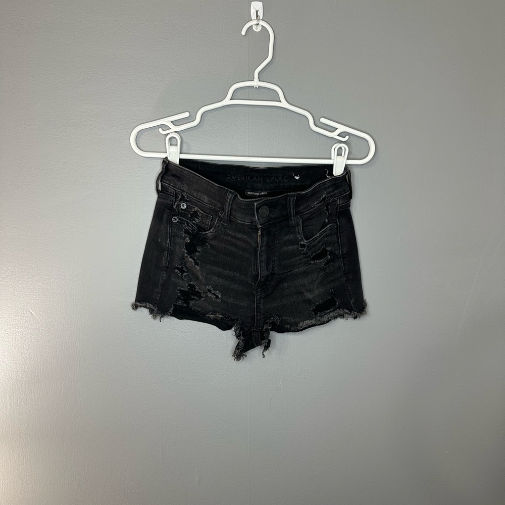 American Eagle black jean shorts